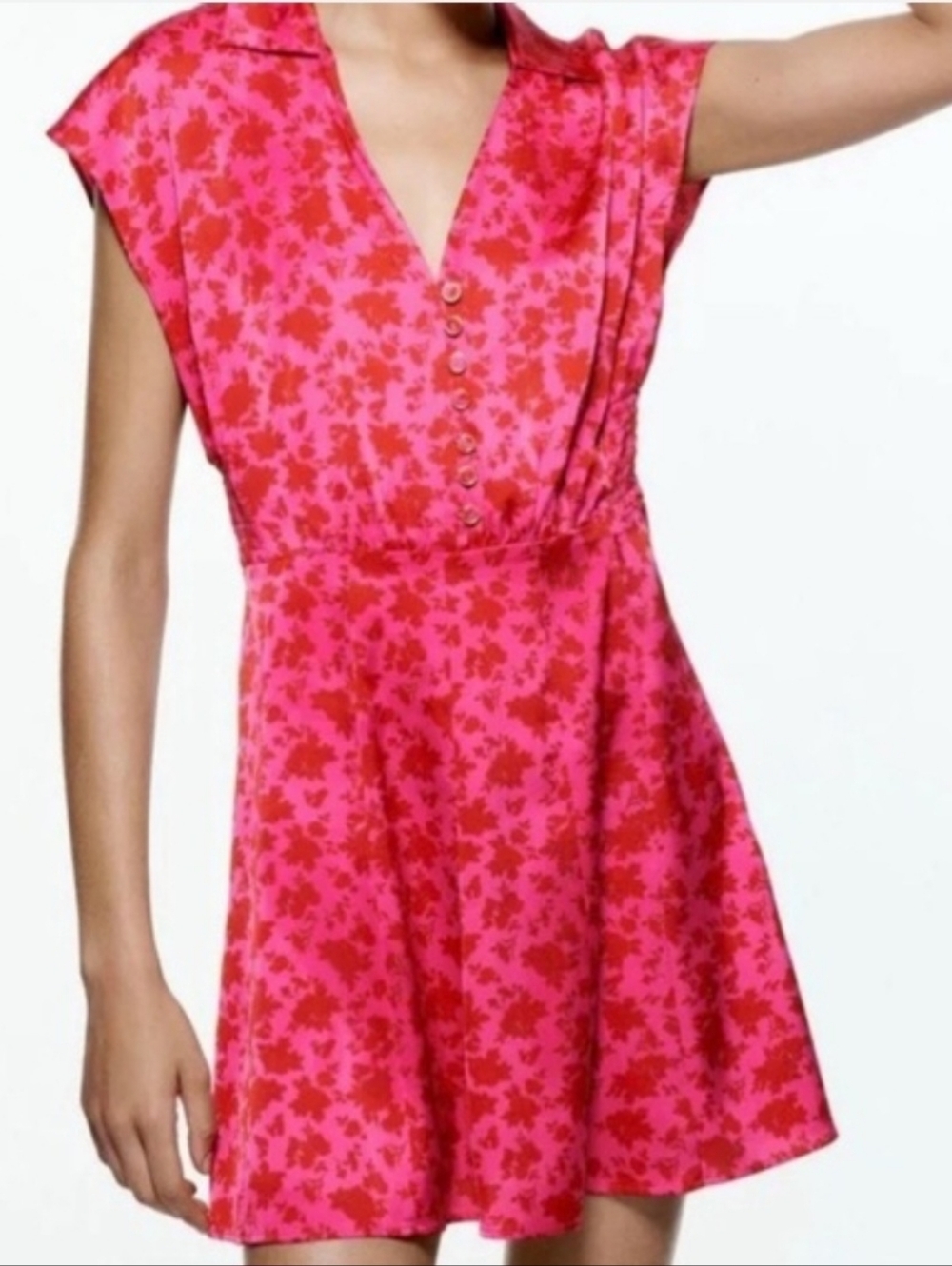 ZARA Pink Floral Mini Dress NWT Size Large